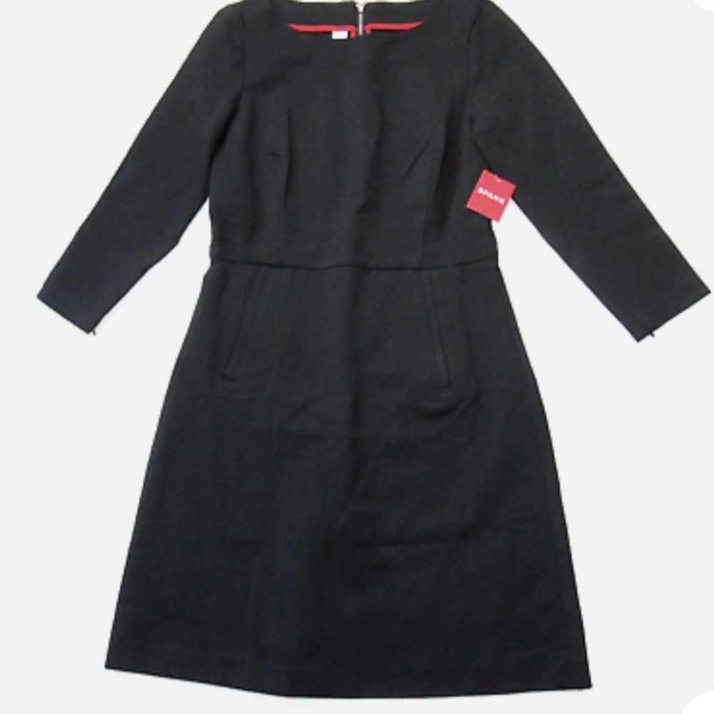 SPANX The Perfect A-line Shift in Classic Black Stretch Ponte Dress M